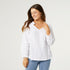 Grace Long Tierred Sleeve Top - White